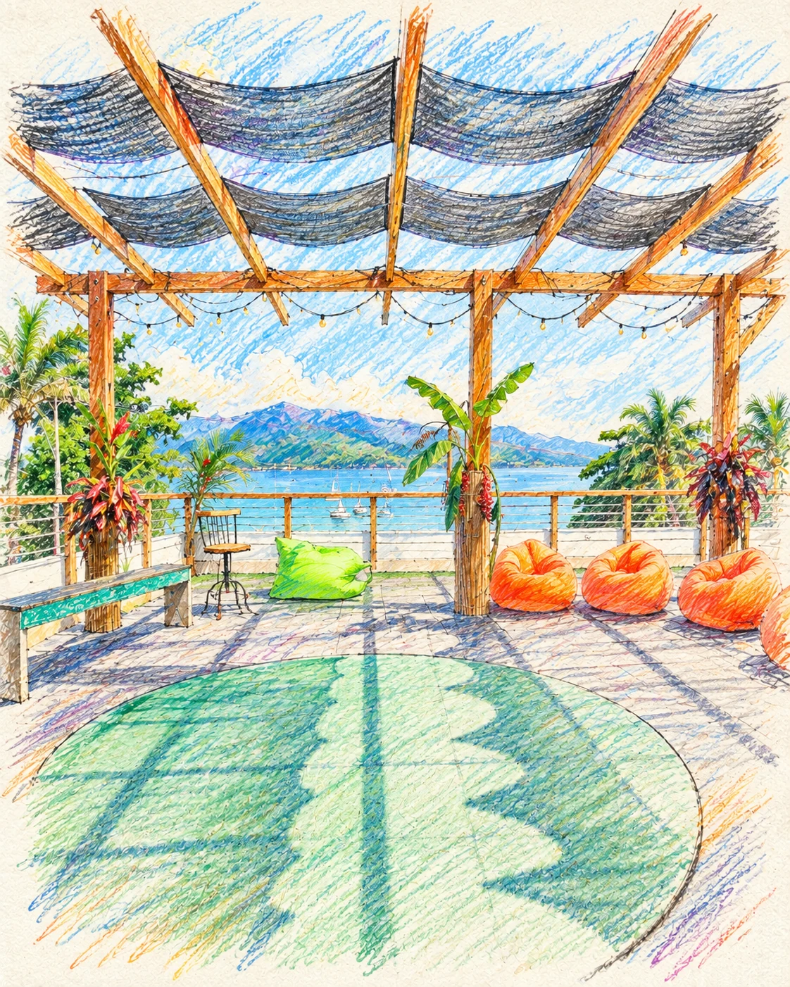 Ilustração do território do Baobá em Ilhabela